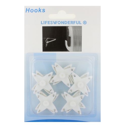 10pcs - White Load-Spreading Picture Hanger Hooks